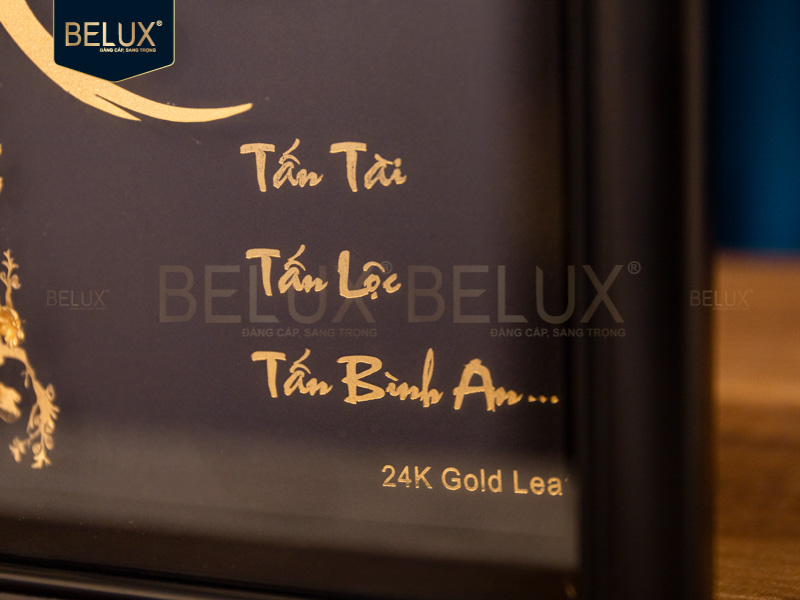 Tranh Chữ Lộc Dát Vàng 24k 25x20cm